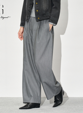 XG雪歌25秋宽松松弛慵懒极简百搭腔调通勤休闲裤女XL302826A884