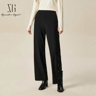宽松休闲裤 女冬2024新款 子XJ402042A290 裤 xg雪歌时髦通勤直筒工装