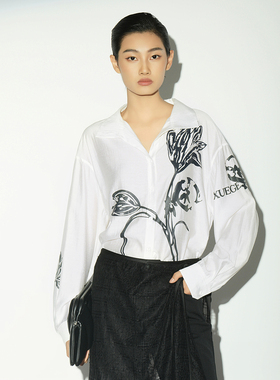 少货 XG雪歌 2026春印花长袖衬衣女XL121009A391