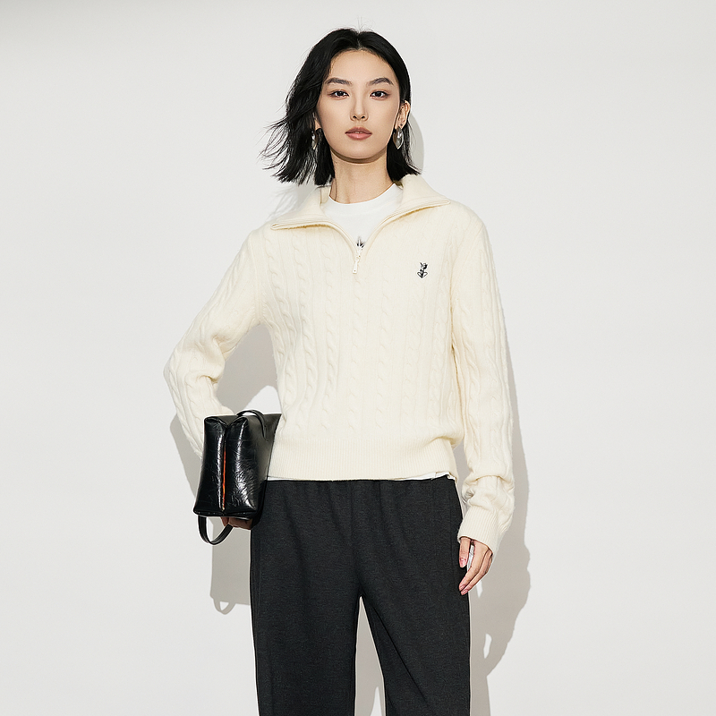 XG雪歌100%绵羊毛针织衫XL411638A891