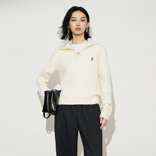 XG雪歌100%绵羊毛针织衫XL411638A891