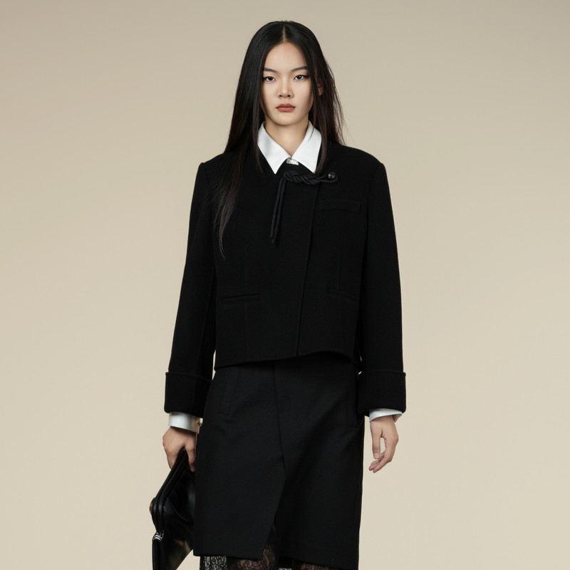 XG雪歌100%绵羊毛呢大衣XK410026A390