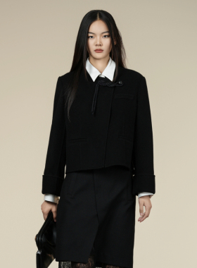 XG雪歌100%绵羊毛呢大衣XK410026A390