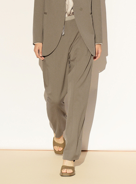 XG雪歌 2026春高智通勤极简百搭显瘦直筒休闲裤女XL102004A285