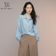 女25秋款 XG雪歌莫代尔棉早秋温柔风长袖 衬衫 翻领衬衣XK321006A121