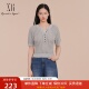 镂空修身 短袖 套头针织衫 XG雪歌简约百搭时尚 女25春款 XK111010A681