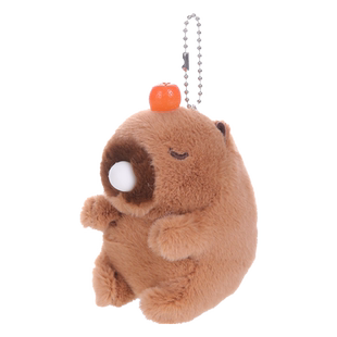 摇尾巴玩偶书包小挂件水豚公仔毛绒拉环玩具女孩闺蜜礼物