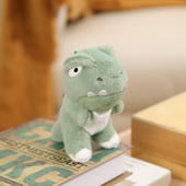 恐龙扛狼毛绒公仔会唱歌拉绳吃鱼猫咪摇尾巴玩具搞笑语音玩偶拉线