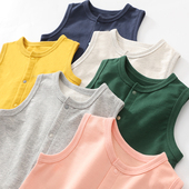 出口外贸童装 男女儿童春秋纯棉毛圈马甲幼儿园宝宝外搭坎肩背心棉