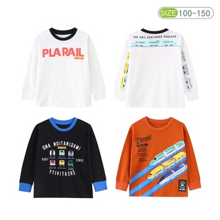 新款男儿童春秋纯棉长袖T恤宝宝火车圆领打底衫汽车上衣外贸童装a