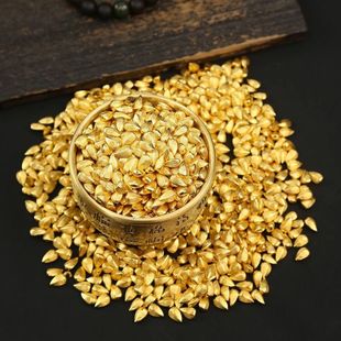 实心金色小瓜子工艺品小金花生大米亮面沙金属仿真合金家居小摆件