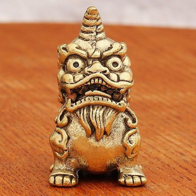 黄铜实心吞金兽神兽独角兽小摆件创意办公室装饰品金属桌面工艺品