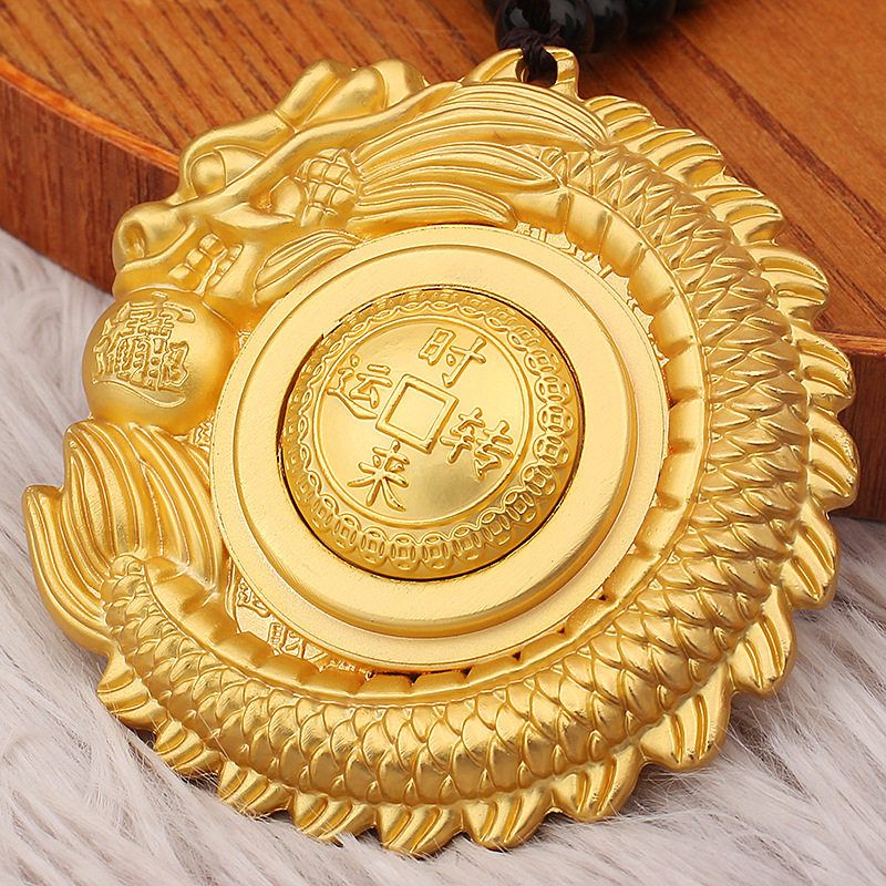 合金龙牌转转手把件解压神器时来运转沙金色旋转随身把玩件小礼品