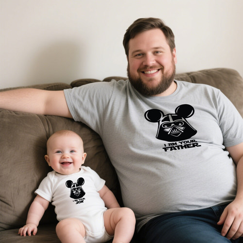 I Am Your Father Shirt夏季亲子装爸爸婴儿连体棉闲圆领短袖t恤