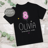 周岁公主生日夏季 Personalized T纯棉衣服夏装 Birthday t恤短 1st