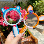 户外探索放大镜儿童幼儿园昆虫3倍手持可爱卡通 带灯阅读放大镜3
