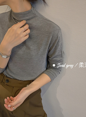 2件包邮！宝藏级软糯打底~羊绒触感半高领亲肤内搭长袖T恤打底衫