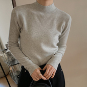 北海道之恋 打底衫 气质中领针织衫 温暖半高领柔软显瘦优雅针织衫