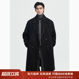 伯爵卓尔2025初冬手工双面呢羊毛呢子大衣男士中长款保暖毛呢外套