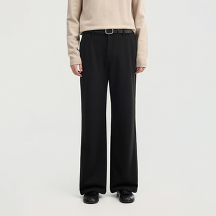 {加厚高级感定织}伯爵卓尔25冬季宽松直筒休闲裤男垂感黑色长裤子