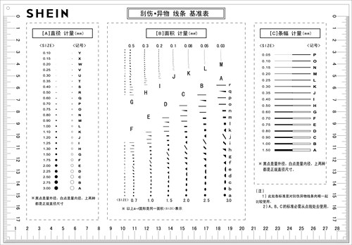 菲林尺检验规点线规品质污点规点污卡测量具外观验可定制开票