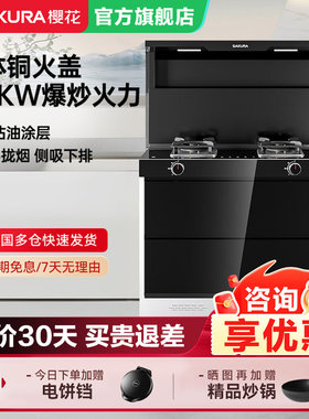 樱花集成灶一体家用消毒柜一体自动清洗大吸力烟灶套JZT-QB101G