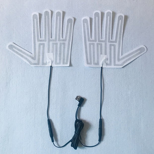 复合纤维手套发热片.USB5指手套电热片.手型电热片.暖手加热片.