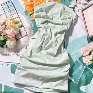 Y310 新品棉布包臀裹胸裙短款夜店性感女生写真拍照沙滩少女纯色