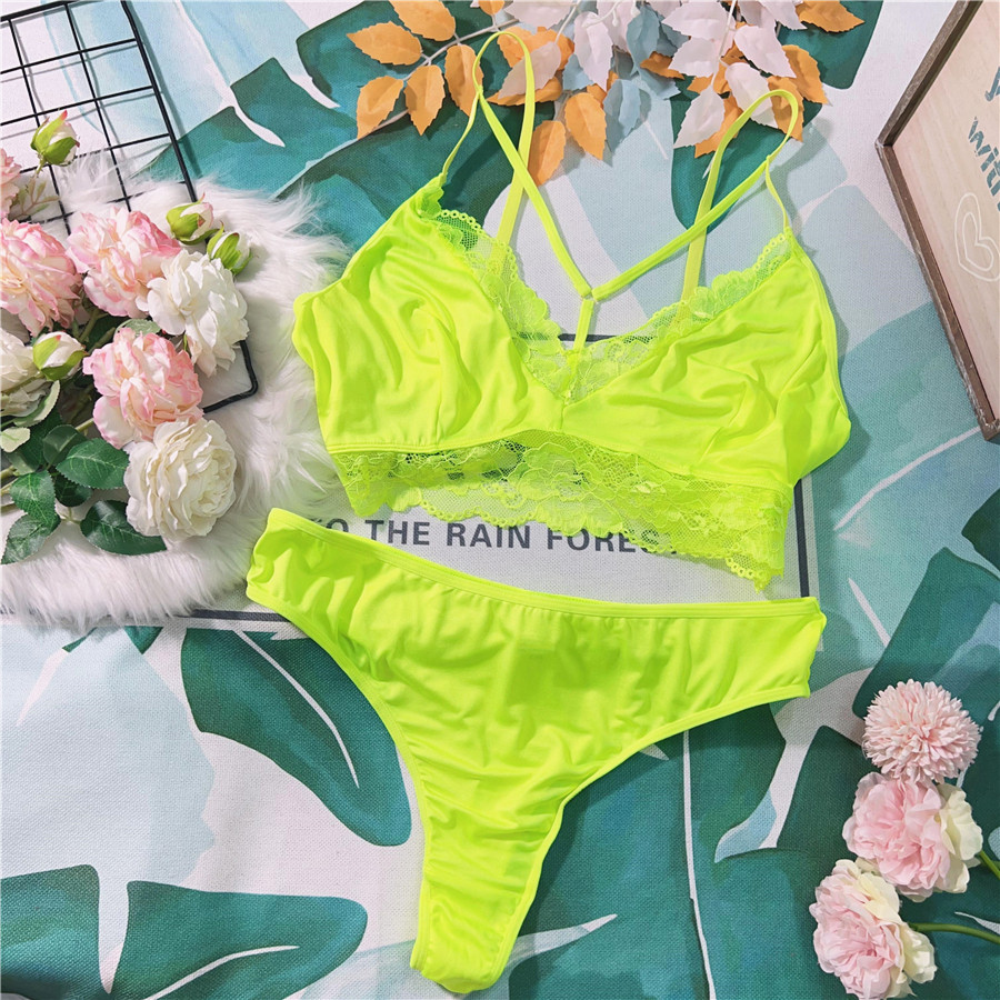 性感亮色女生大码文胸2件套