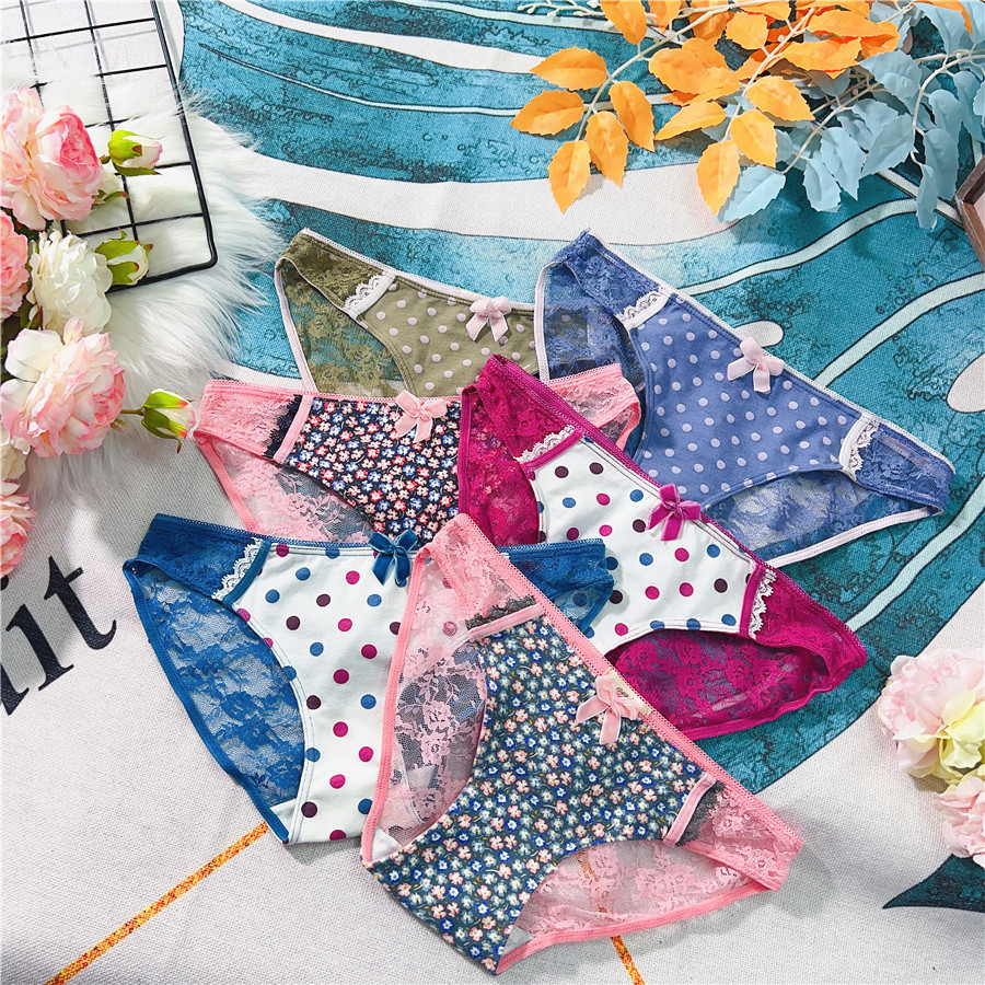 p243 女生性感蕾丝半透诱惑少女小码舒适低腰学生内裤女性均码内