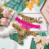 Back低腰短裤 N908 女 纯色豹纹性感细带丁字裤 半透小众T 新品 杂款