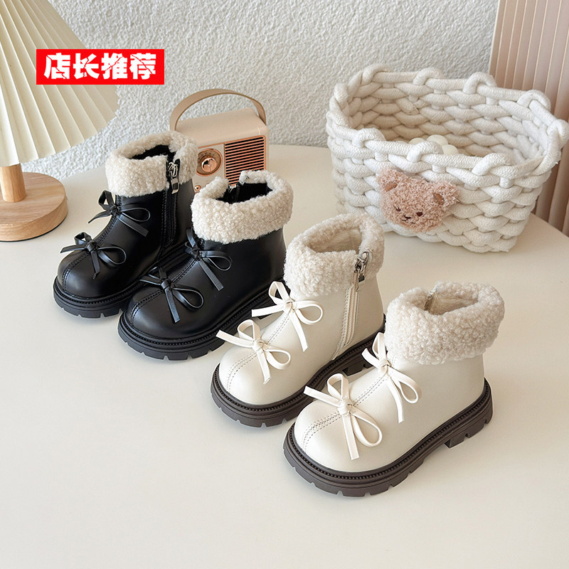 女童靴子冬季新款儿童加绒公主短靴洋气女宝宝棉靴洋气毛毛口皮靴,童鞋/婴儿鞋/亲子鞋,棉靴,淘宝优惠券,粉丝福利购,淘宝优惠卷