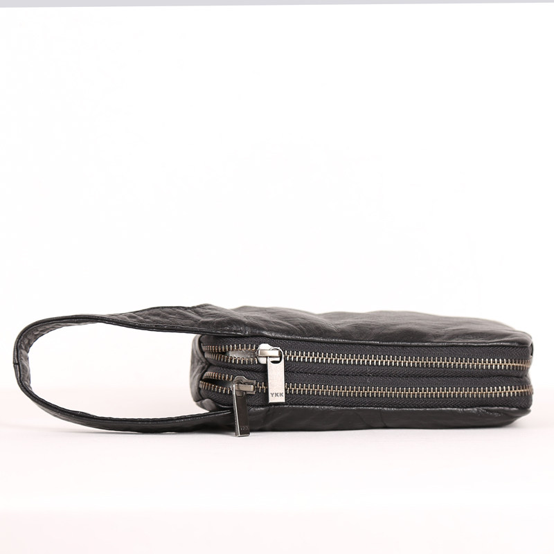 深山九处真皮钱包手机包手拿小包 头层牛皮手拎包 化妆品收纳小包