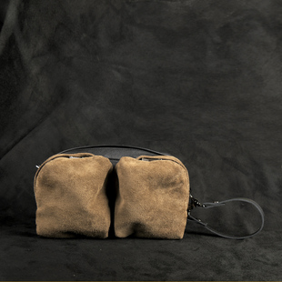 深山九处真皮男士手拿包头层牛皮手挽手拎包休闲便携牛皮包