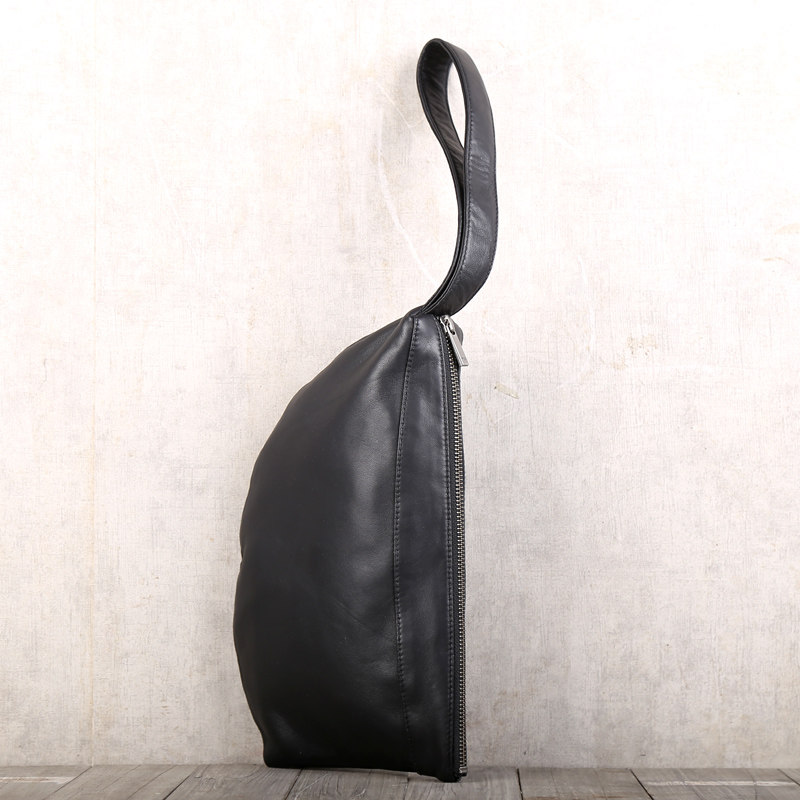 深山九处绵羊皮手拿包 真皮皮包手提手拎包 休闲男女包袋 原创