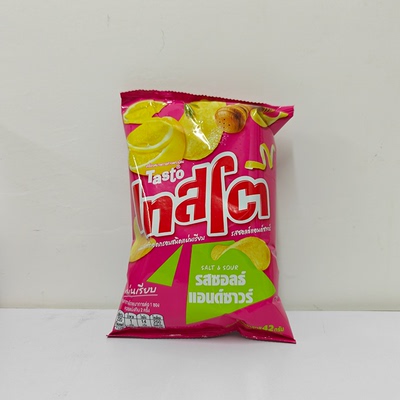 泰国Big C TASTO烧烤味波浪薯片42g香脆膨化休闲零食