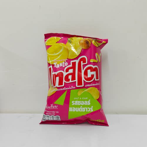 泰国Big C TASTO烧烤味波浪薯片42g香脆膨化休闲零食