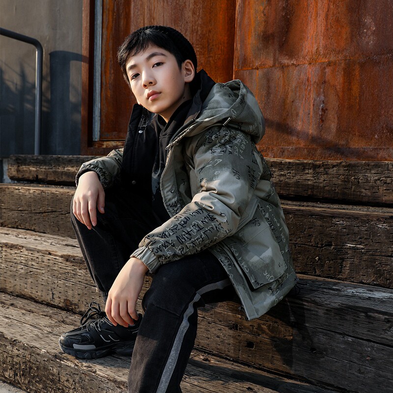 童装男童青少年羽绒服冬韩版12-15岁洋气胖童保暖外套潮