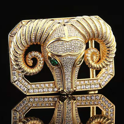 大象镶钻皮带头男款扣头不锈钢皮带扣头配件腰带扣头内穿式腰带头