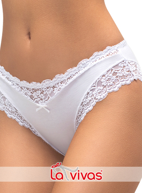 2件包邮新款大码性感棉质女神女士内裤黑白色蕾丝中低腰无痕20298