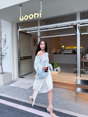 肌理感拼蕾丝斜下摆蛋糕裙半裙甜美百搭设计师品牌集合SENSEAWEEK