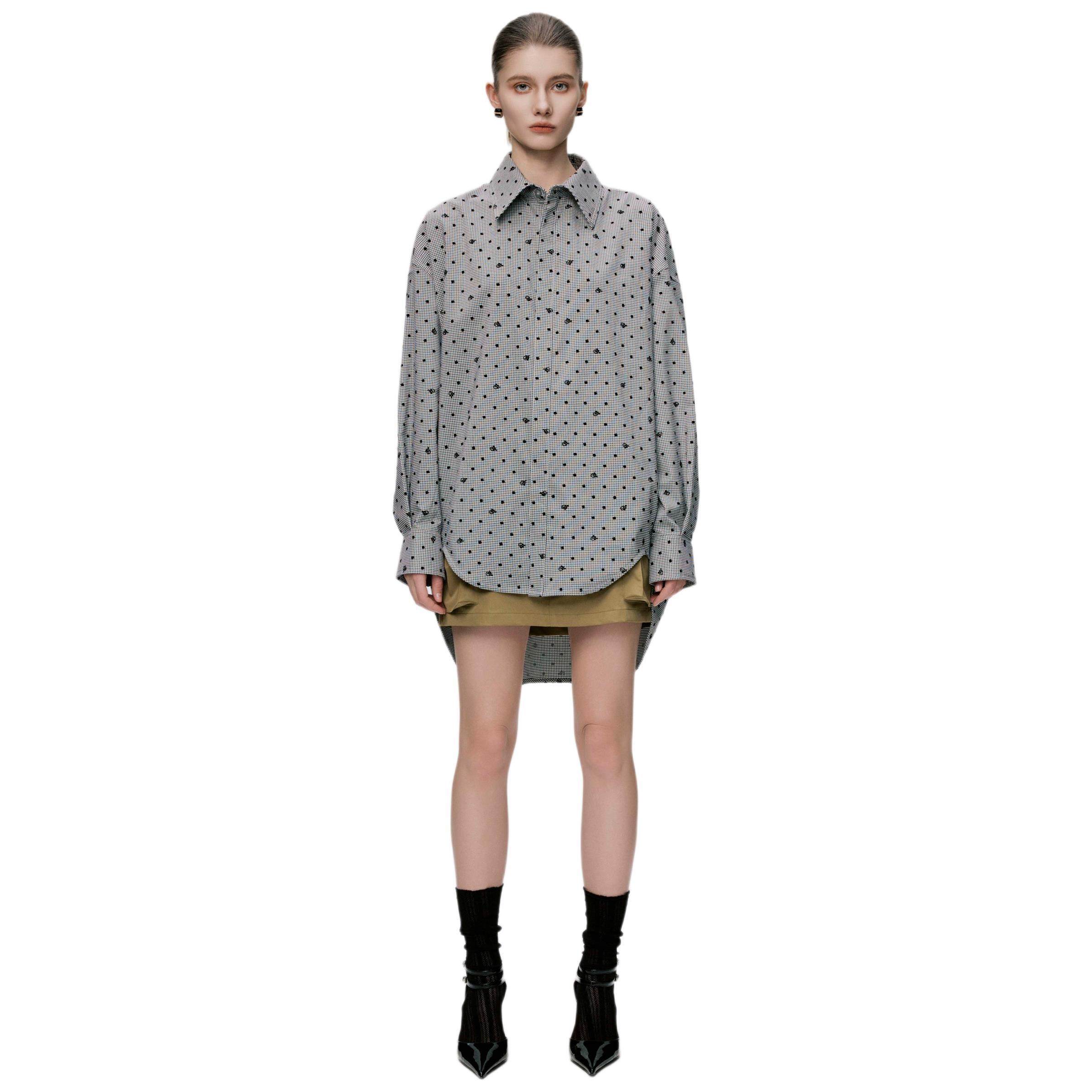 格纹植绒印花oversize廓形衬衣CORA&WYNN洛杉矶