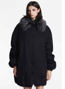 美式派克棉服 夹棉oversize户外保暖大衣 可拆卸毛领Cora&Wynn