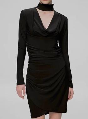 V领CHOKER简约显瘦黑色上衣美国设计师 CORA&WYNN洛杉矶