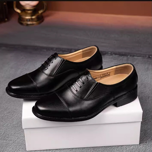 wj夏皮鞋男真皮三接头网眼透气皮凉鞋三尖头商务正装校官蔚职业鞋