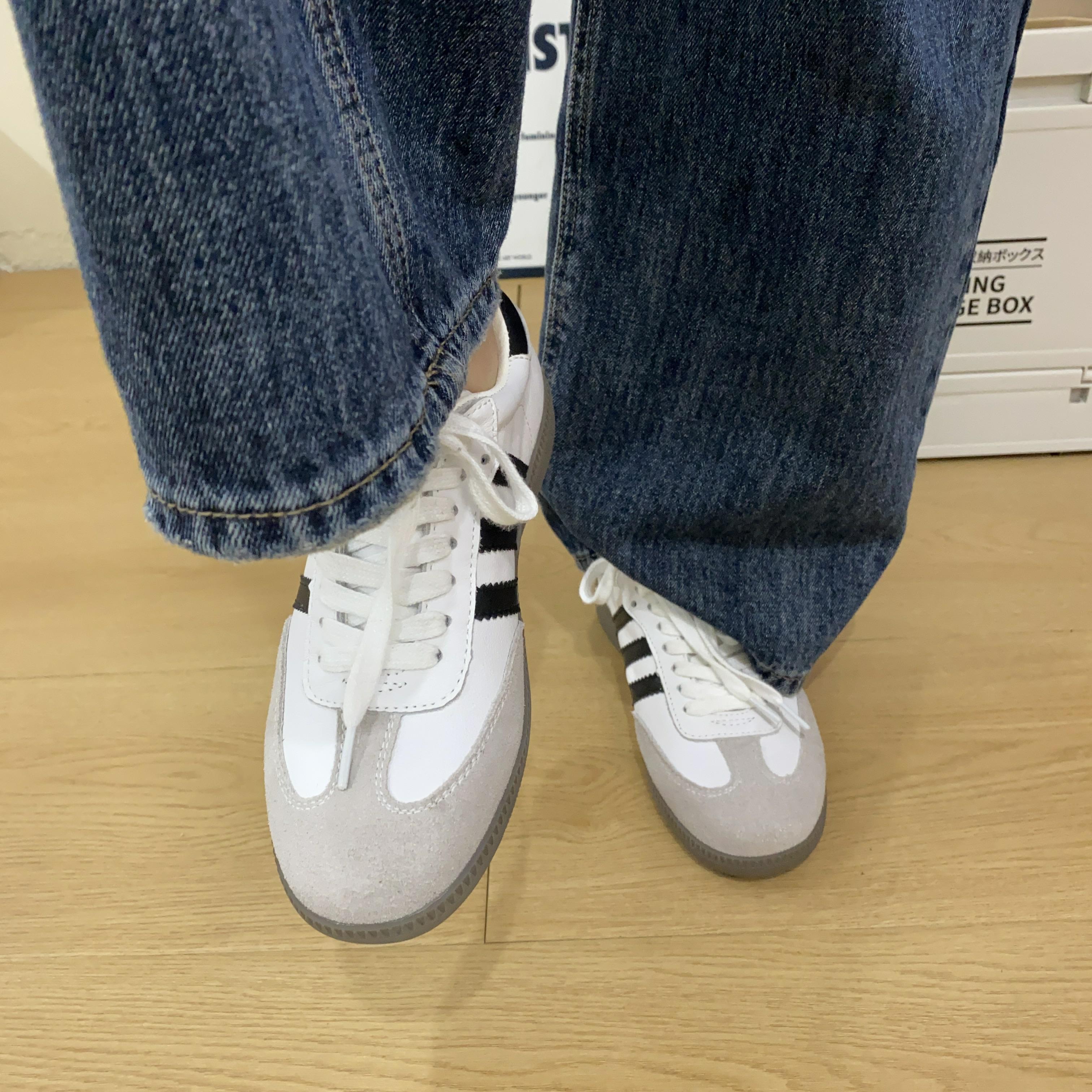 羊皮休闲透气德训鞋百搭男女同款