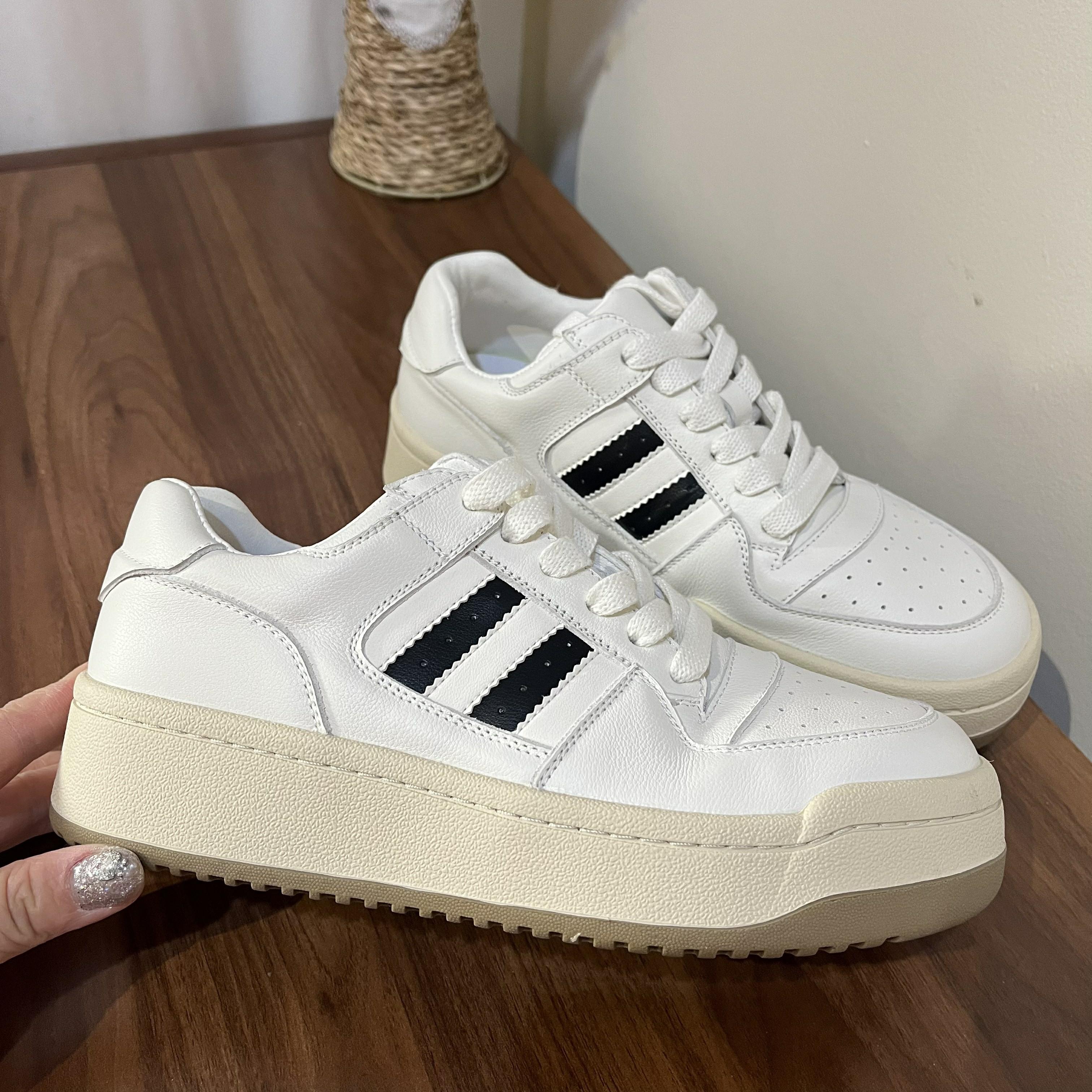 透气羊毛内里鞋垫厚底休闲板鞋女