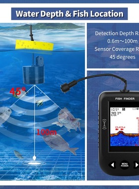 Fish Finders Sonar Echo Sounder Alarm Transducer Lake Sea