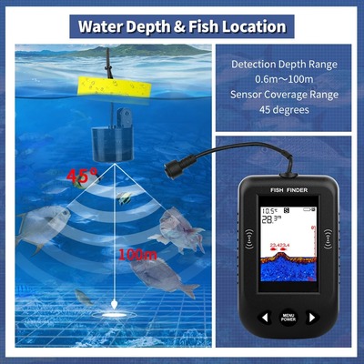 Fish Finders Sonar Echo Sounder Alarm Transducer Lake Sea