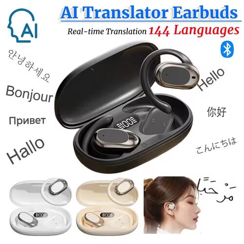 Wireless BT Translation Headphones Earbuds AI Translator